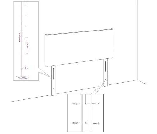 Lovos Rėmas Su Galvūgalio Tamsiai Ruda 90 X 200 Cm Audinys
