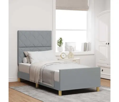 Gultas Rāmis Gaiši Pelēks 100X200 Cm Audums Vidaxl