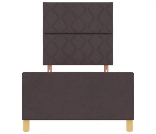 Voodi Raam Peaga Tumepruun 100 X 200 Cm Kangas