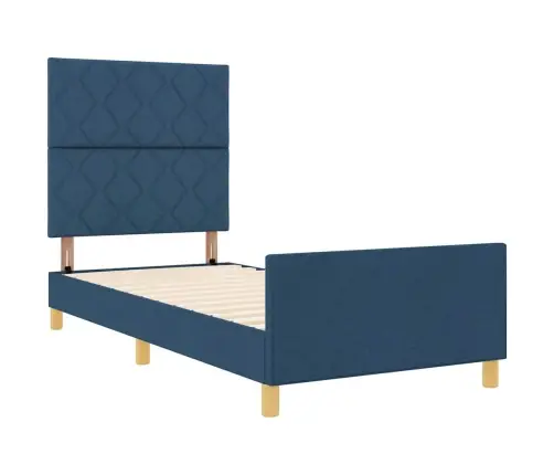 Zila Auduma Gultas Rāmis 100X200 Cm Vidaxl