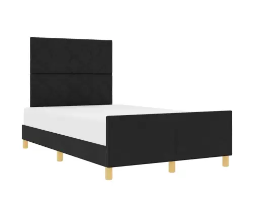 Melna Auduma Gultas Rāmja 120X190 Cm Vidaxl