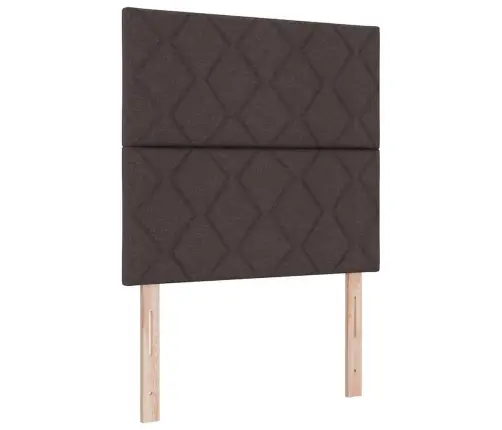 Gultas Rāmis Ar Galvas Klāju Tumši Brūna 120 X 190 Cm Audums Vidaxl