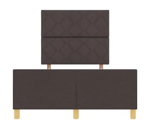 Gultas Rāmis Ar Galvas Klāju Tumši Brūna 120 X 190 Cm Audums Vidaxl
