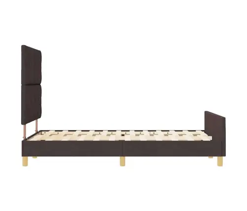 Gultas Rāmis Ar Galvas Klāju Tumši Brūna 120 X 190 Cm Audums Vidaxl
