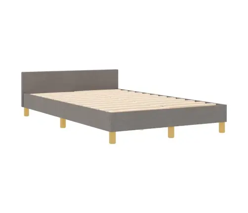 Gultas Rāmis Ar Galvas Klāju Pelēkbrūna 120 X 190 Cm Audums Vidaxl