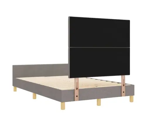 Gultas Rāmis Ar Galvas Klāju Pelēkbrūna 120 X 190 Cm Audums Vidaxl