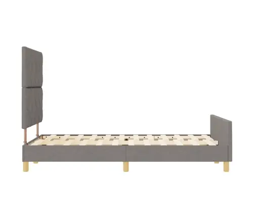 Gultas Rāmis Ar Galvas Klāju Pelēkbrūna 120 X 190 Cm Audums Vidaxl