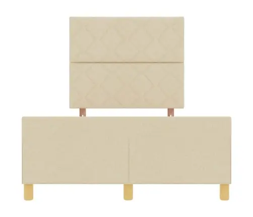 Gultas Rāmis Ar Galvas Klāju Krēmkrāsa 120 X 190 Cm Audums Vidaxl