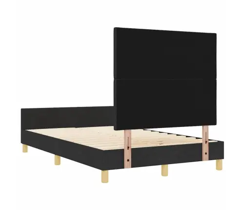 Voodi Raam Peaga Must 120 X 200 Cm Kangas