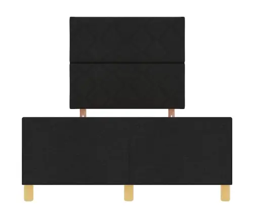 Voodi Raam Peaga Must 120 X 200 Cm Kangas