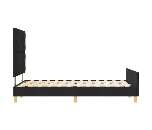 Voodi Raam Peaga Must 120 X 200 Cm Kangas