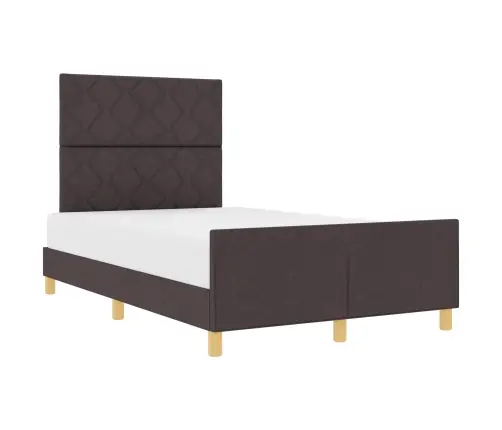 Gultas Rāmis Tumši Brūns Koks Un Audums 120 X 200 Cm Taisnstūris Vidaxl