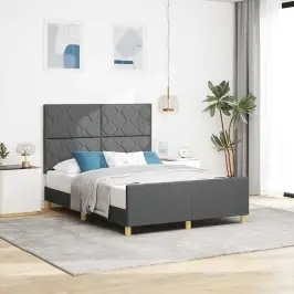 Voodi Raam Peaga Tumehall 140 X 190 Cm Kangas Voodi Raam Peaga Tumehall 140 X 190 Cm Kangas