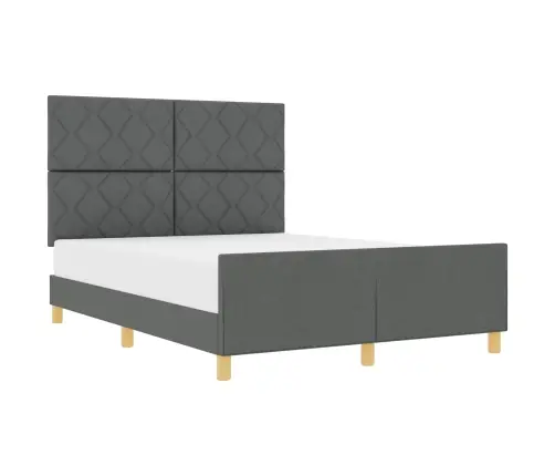 Voodi Raam Peaga Tumehall 140 X 190 Cm Kangas