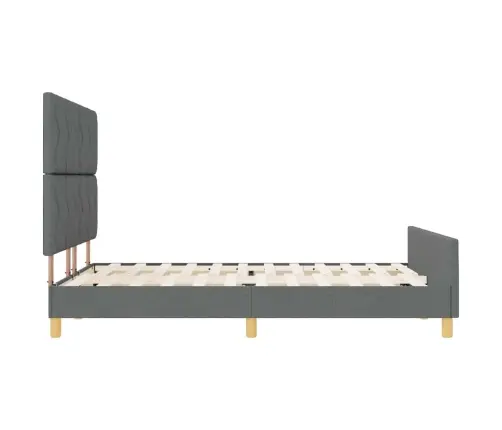 Voodi Raam Peaga Tumehall 140 X 190 Cm Kangas
