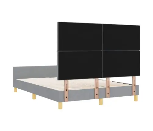 Gultas Rāmis Gaiši Pelēks 140X200 Cm Audums Vidaxl