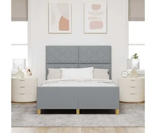 Gultas Rāmjis Gaiši Pelēks 160X200 Cm Audums Vidaxl