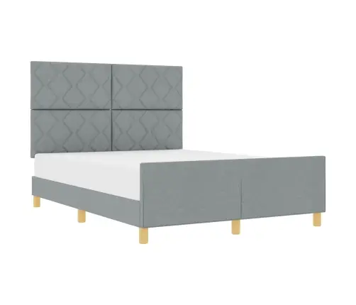 Gultas Rāmjis Gaiši Pelēks 160X200 Cm Audums Vidaxl