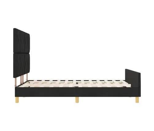 Voodi Raam Peaga Must 160 X 200 Cm Kangas