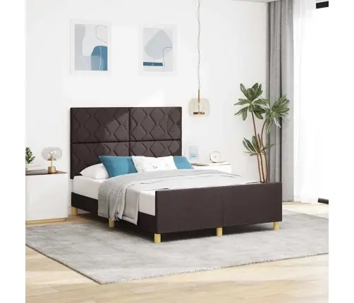 Tumši Brūna Auduma Gultas Rāmī 160X200 Cm Vidaxl