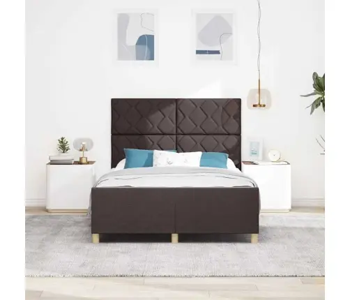 Tumši Brūna Auduma Gultas Rāmī 160X200 Cm Vidaxl