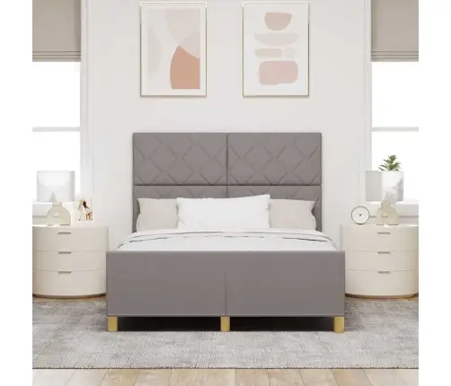 Voodi Raam Peaga Pruunikashall 160 X 200 Cm Kangas