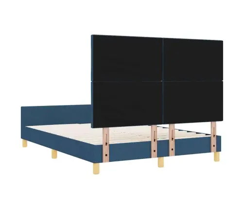 Voodi Raam Peaga Sinine 160 X 200 Cm Kangas