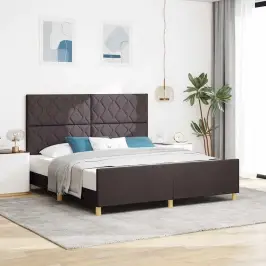 Lovos Rėmas Su Galvūgalio Tamsiai Ruda 180 X 200 Cm Audinys Lovos Rėmas Su Galvūgalio Tamsiai Ruda 180 X 200 Cm Audinys
