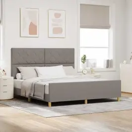 Gultas Rāmis Ar Galvas Klāju Pelēkbrūna 180 X 200 Cm Audums Vidaxl Gultas Rāmis Ar Galvas Klāju Pelēkbrūna 180 X 200 Cm Audums Vidaxl