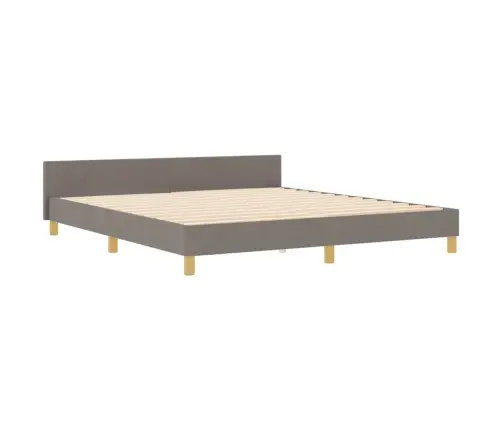 Gultas Rāmis Ar Galvas Klāju Pelēkbrūna 180 X 200 Cm Audums Vidaxl
