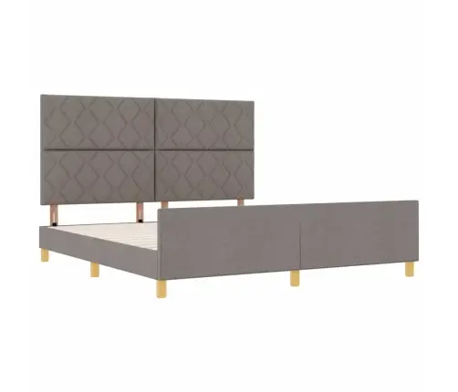 Gultas Rāmis Ar Galvas Klāju Pelēkbrūna 180 X 200 Cm Audums Vidaxl