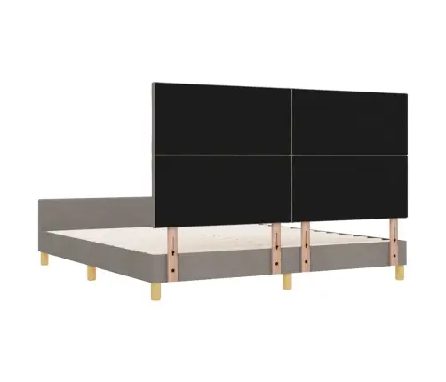 Gultas Rāmis Ar Galvas Klāju Pelēkbrūna 180 X 200 Cm Audums Vidaxl