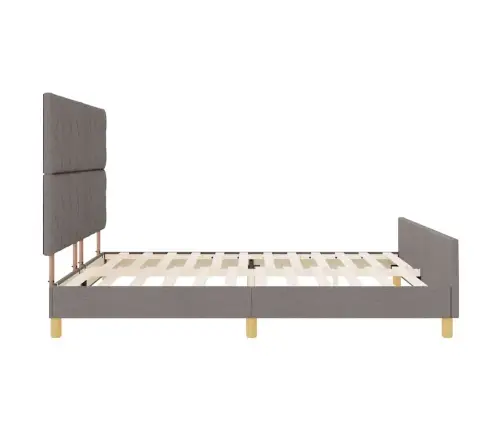 Gultas Rāmis Ar Galvas Klāju Pelēkbrūna 180 X 200 Cm Audums Vidaxl