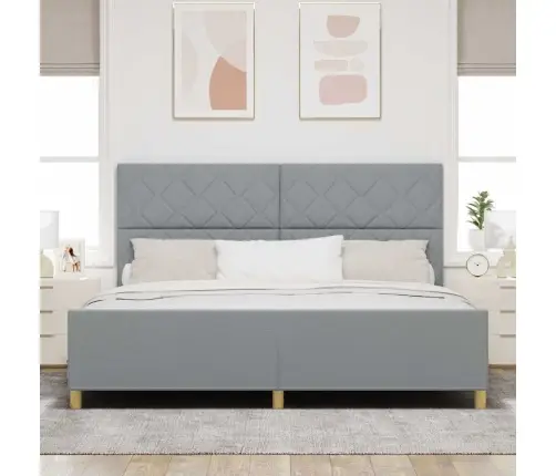 Gaiši Pelēks Auduma Gultas Rāmis 200X200 Cm Vidaxl