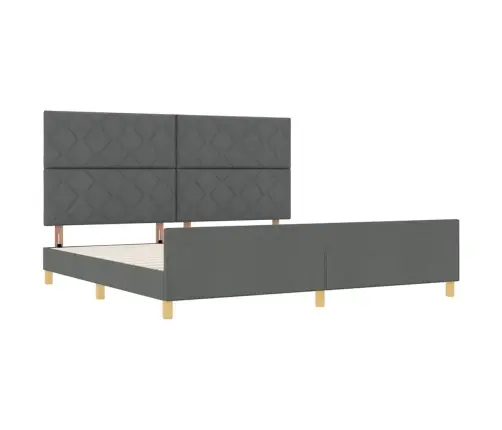 Gultas Rāmis Tumši Pelēks 200X200 Cm Audums Vidaxl
