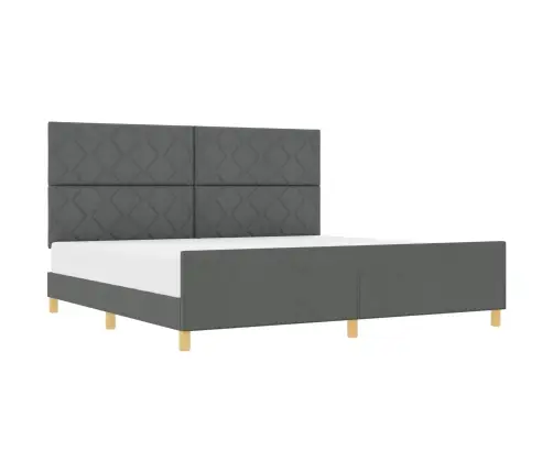 Gultas Rāmis Tumši Pelēks 200X200 Cm Audums Vidaxl