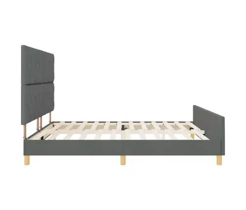 Gultas Rāmis Tumši Pelēks 200X200 Cm Audums Vidaxl