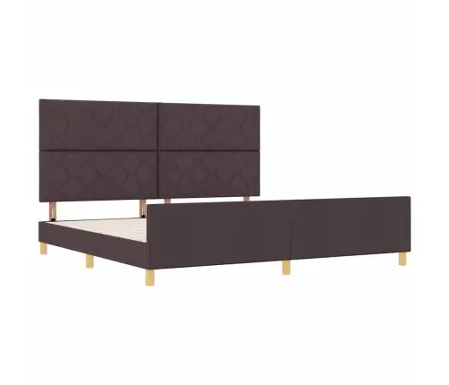 Gultas Rāmis Ar Galvas Klāju Tumši Brūna 200 X 200 Cm Audums Vidaxl