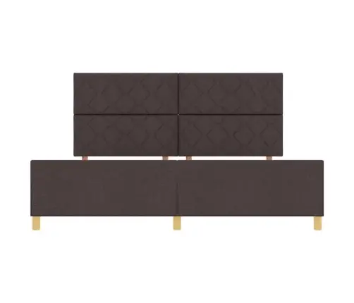 Gultas Rāmis Ar Galvas Klāju Tumši Brūna 200 X 200 Cm Audums Vidaxl