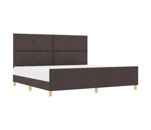 Gultas Rāmis Ar Galvas Klāju Tumši Brūna 200 X 200 Cm Audums Vidaxl