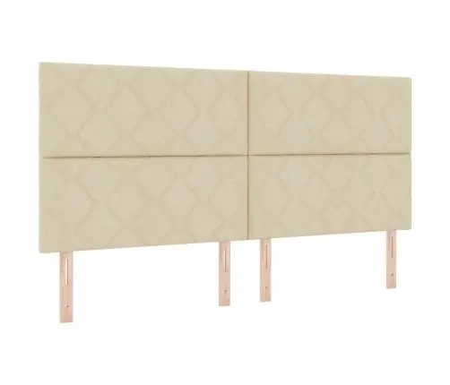 Gultas Rāmis Ar Galvas Klāju Krēmkrāsa 200 X 200 Cm Audums Vidaxl