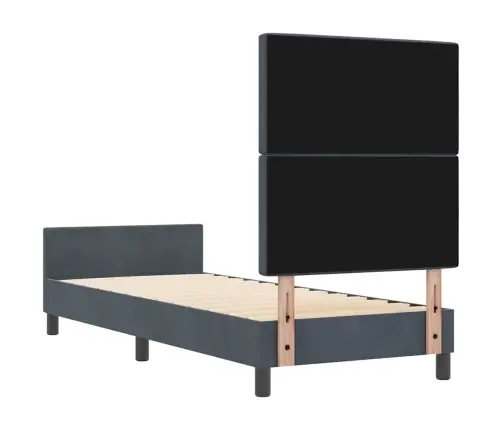 Voodi Raam Peaga Tumehall 80 X 200 Cm Samet