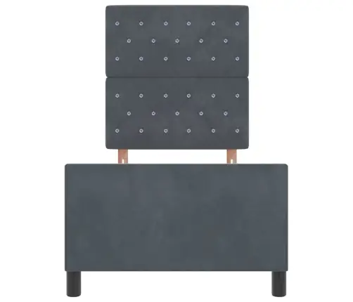 Voodi Raam Peaga Tumehall 80 X 200 Cm Samet