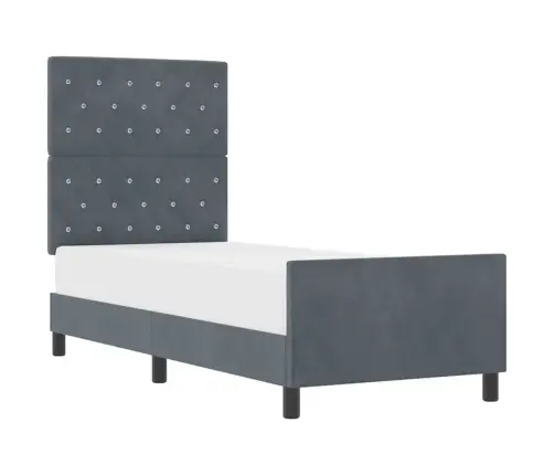 Voodi Raam Peaga Tumehall 80 X 200 Cm Samet