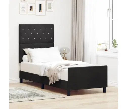 Gultas Rāmjis Melns 80X200 Cm Samts Vidaxl