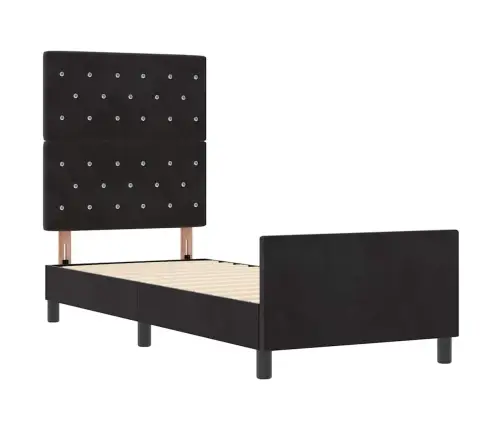 Gultas Rāmjis Melns 80X200 Cm Samts Vidaxl
