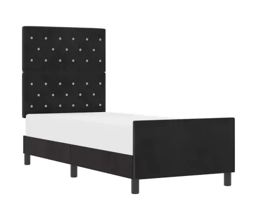 Gultas Rāmjis Melns 80X200 Cm Samts Vidaxl