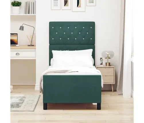 Gultas Rāmis Tumši Zaļš 80X200 Cm Samts Vidaxl Gultas Rāmis Tumši Zaļš 80X200 Cm Samts Vidaxl