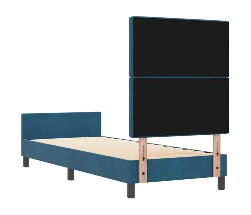 Kiemas Lova Su Galvūgalio Tamsiai Mėlyna 80 X 200 Cm Aksomas