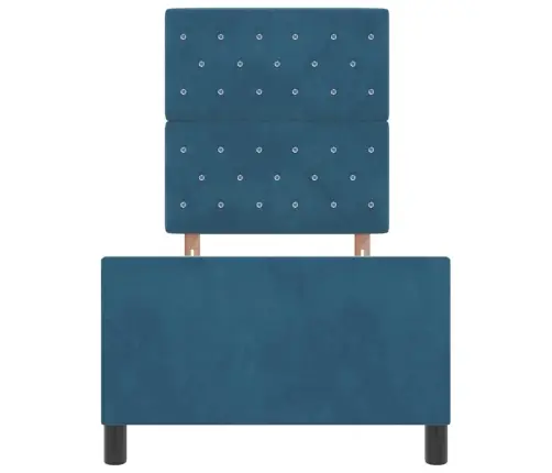 Kiemas Lova Su Galvūgalio Tamsiai Mėlyna 80 X 200 Cm Aksomas